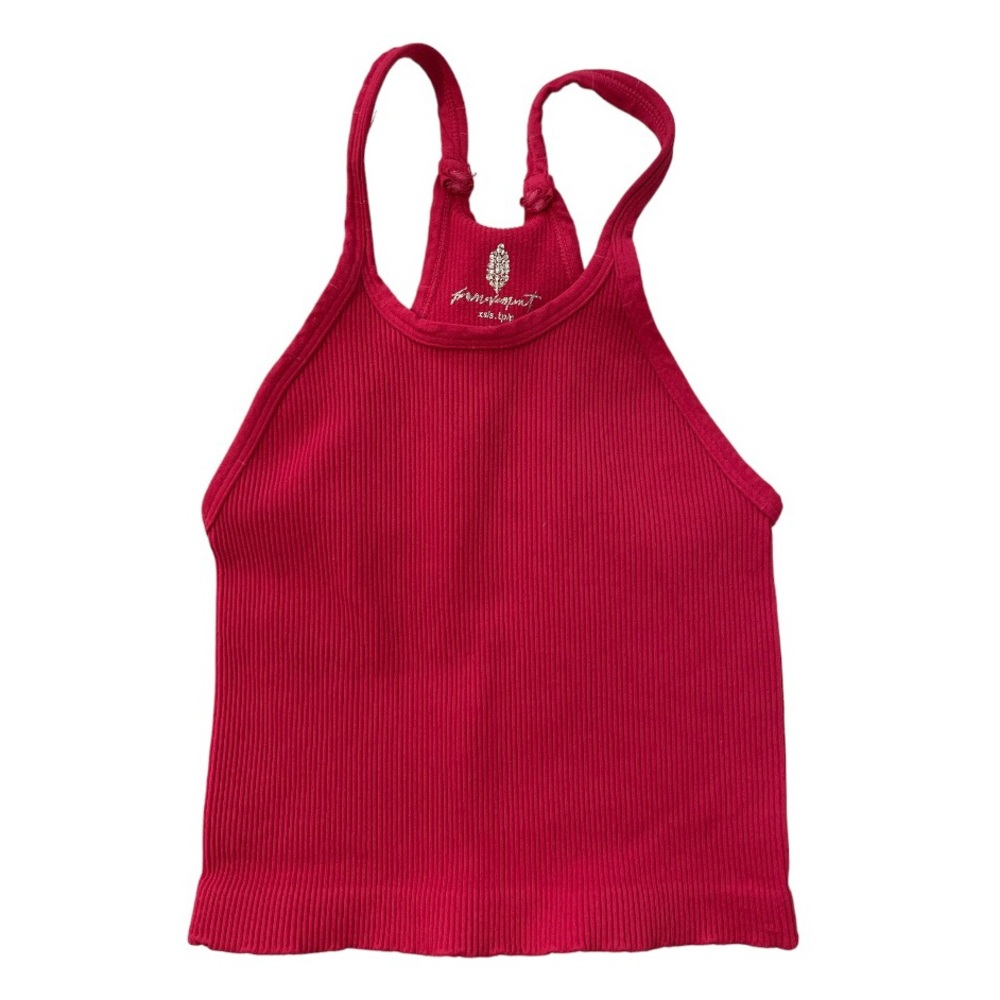 Free People Happiness Runs Long Crop Tank PUNCH pomegranate pink XS/S $40 - Picture 1 of 6